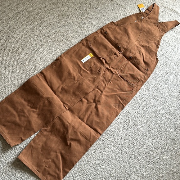 NWT Carhartt Brown CM8603 Loose Fit Canvas Bib Overalls - Picture 6 of 6